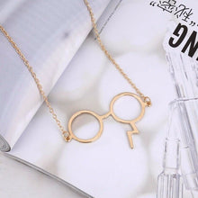 Load image into Gallery viewer, Harry Potter Gold silver glasses Necklace